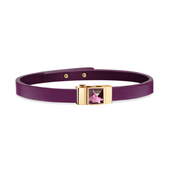 bracelet cuir femme violet