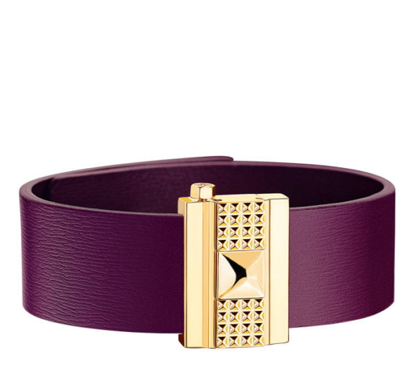 Bracelet femme en cuir violet,personnalisable