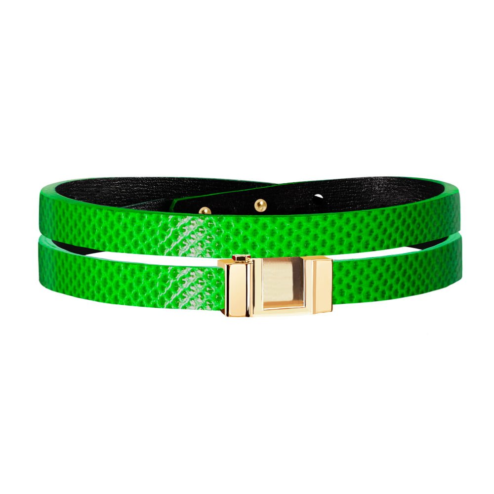 ONE Bracelet for men  Electric Green W-snake leather - LYS & DHEER