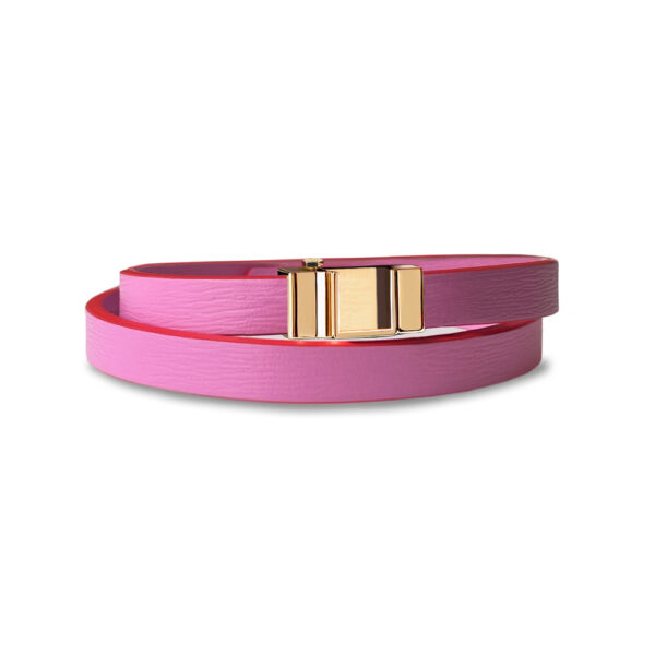 Monture bracelet double tour veau rose barbie