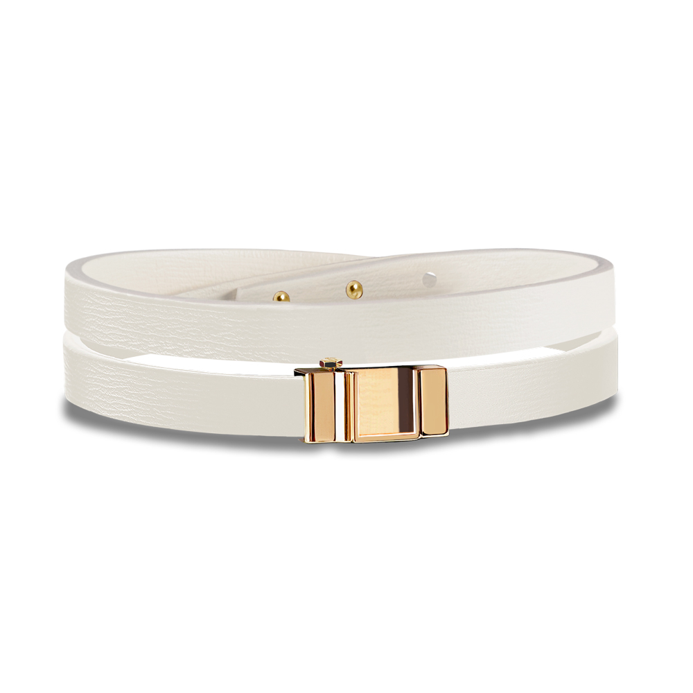 Monture double tour veau blanc