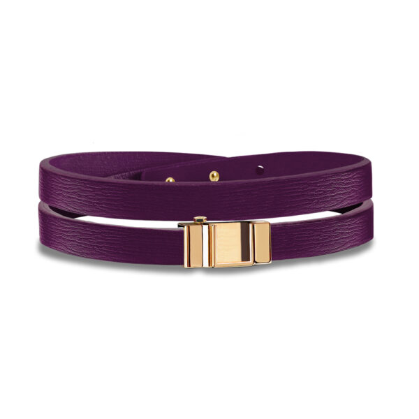 Monture bracelet double tour veau violet
