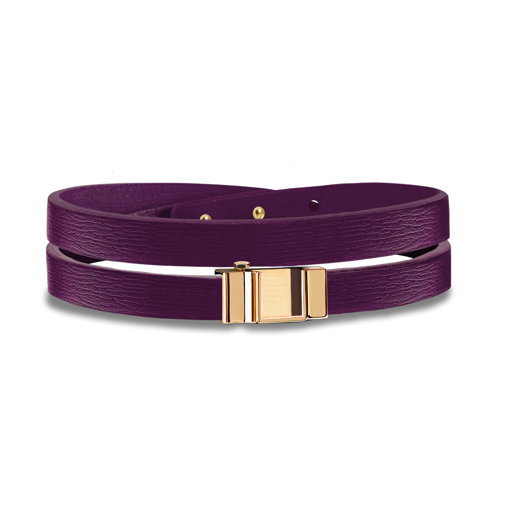 Monture bracelet double tour veau violet