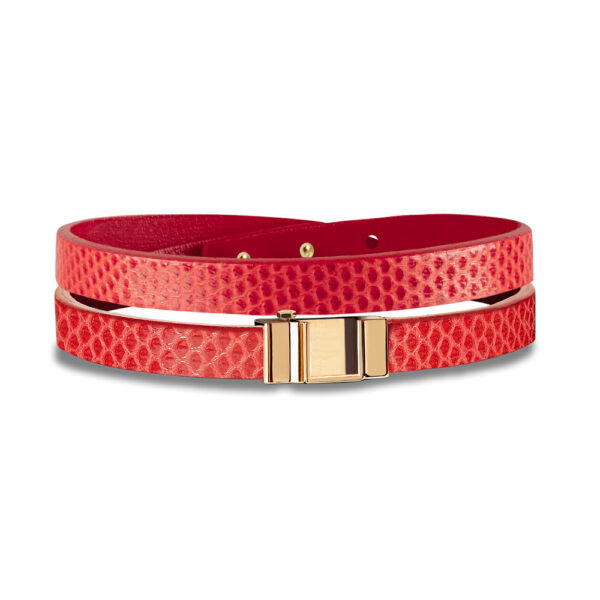 Monture bracelet double tour serpent d'eau coquelicot