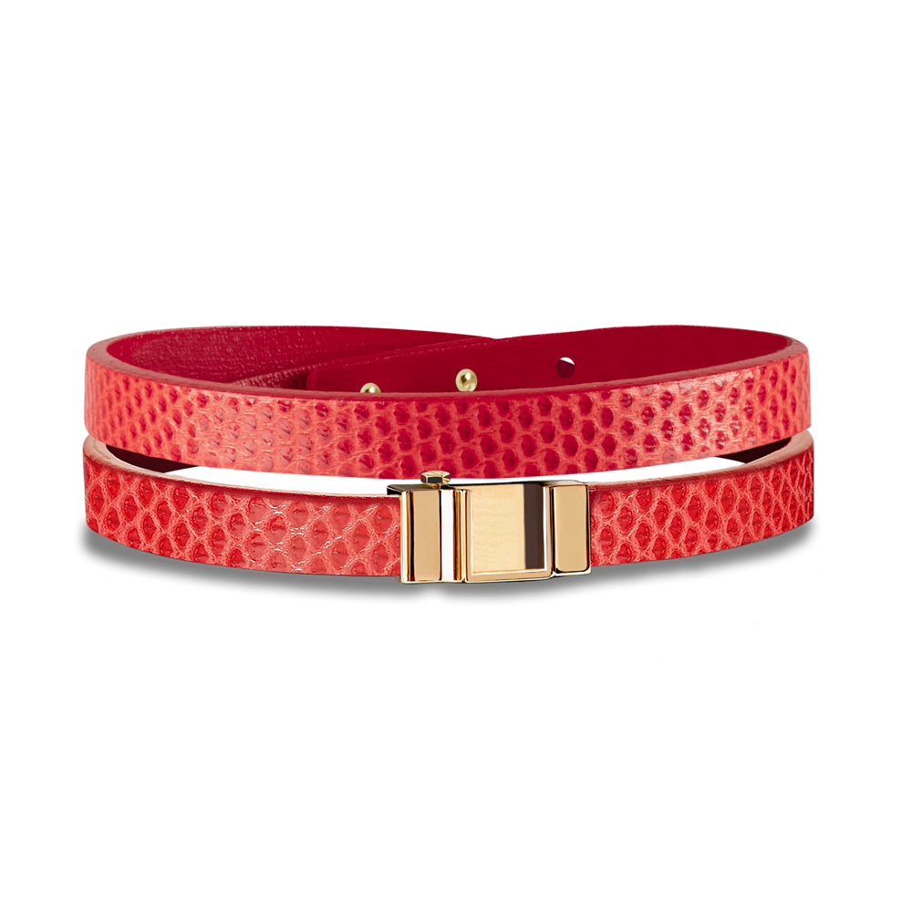 Monture bracelet double tour serpent d'eau coquelicot