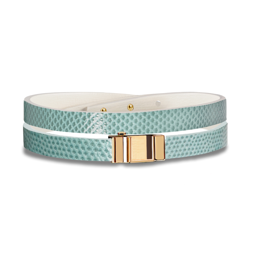 Monture bracelet double tour serpent d'eau bleu glace