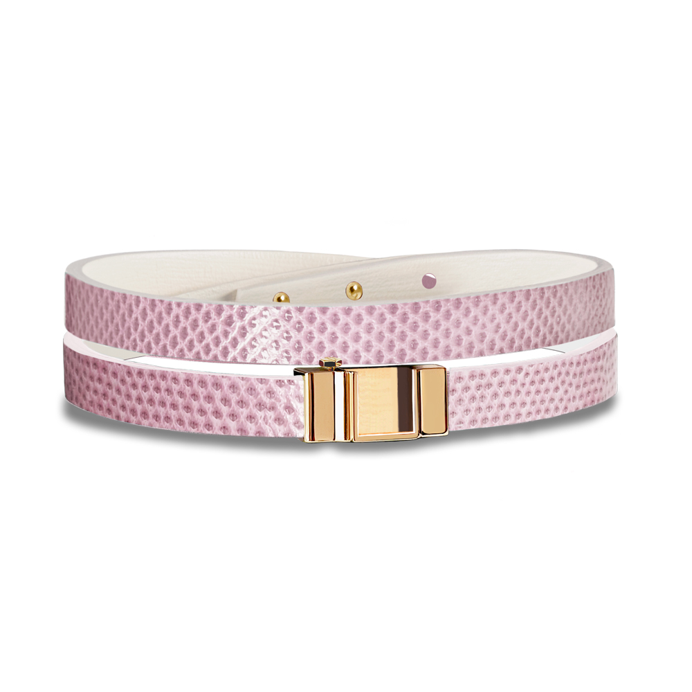 Monture bracelet double tour serpent d'eau rose