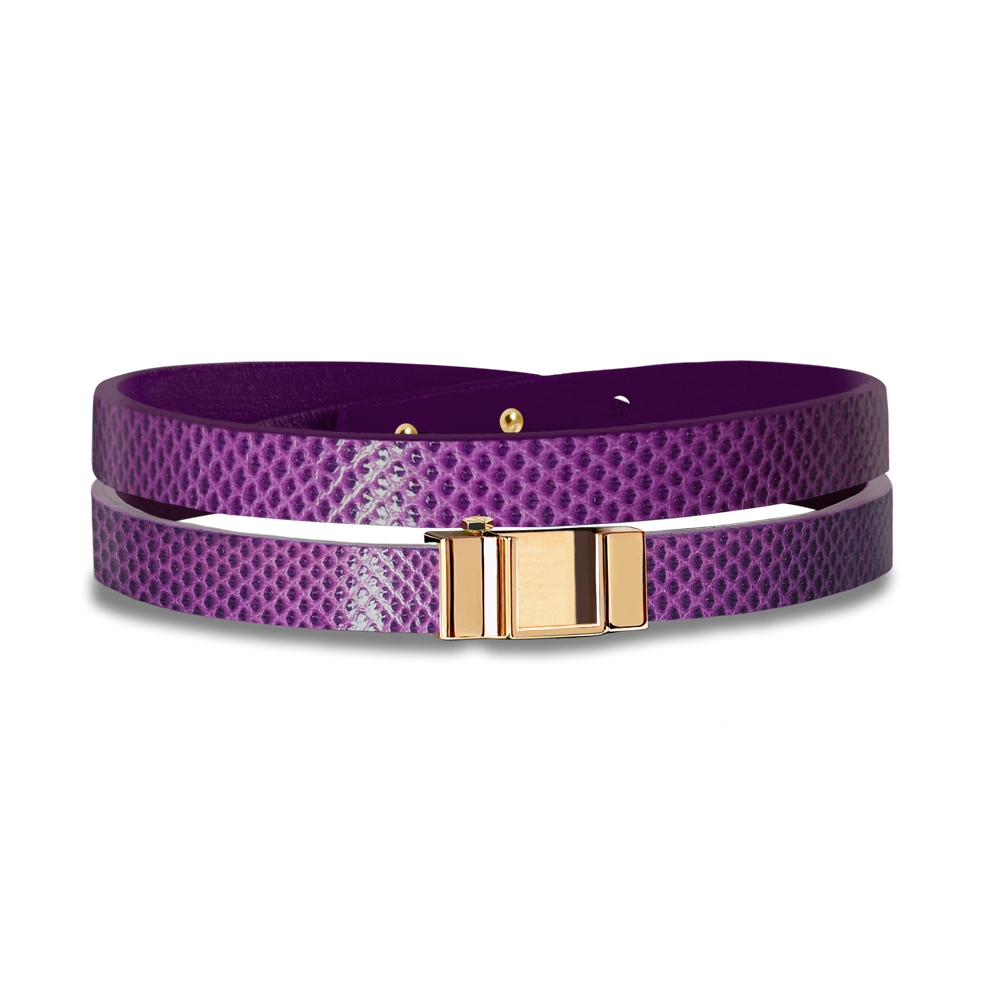Monture bracelet double tour serpent d'eau violet