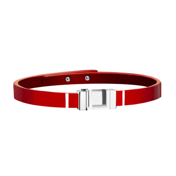 Lanière bracelet cuir glossy rouge
