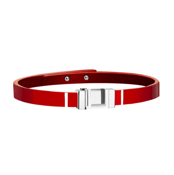 Lanière bracelet cuir glossy rouge