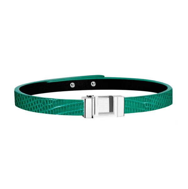 Lanière bracelet lézard vert