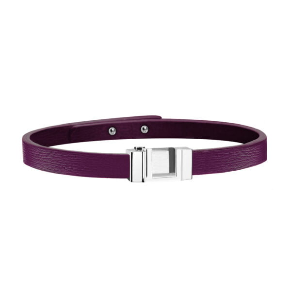Lanière bracelet cuir violet