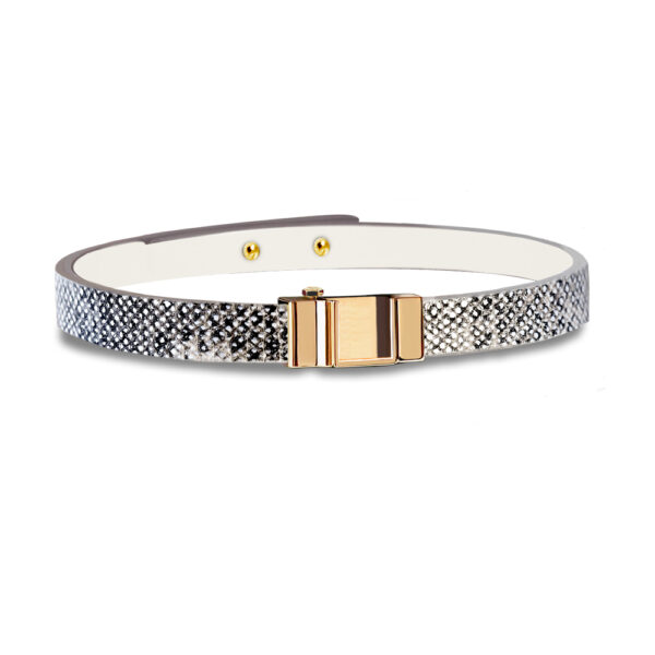 Monture bracelet simple tour lézard argenté