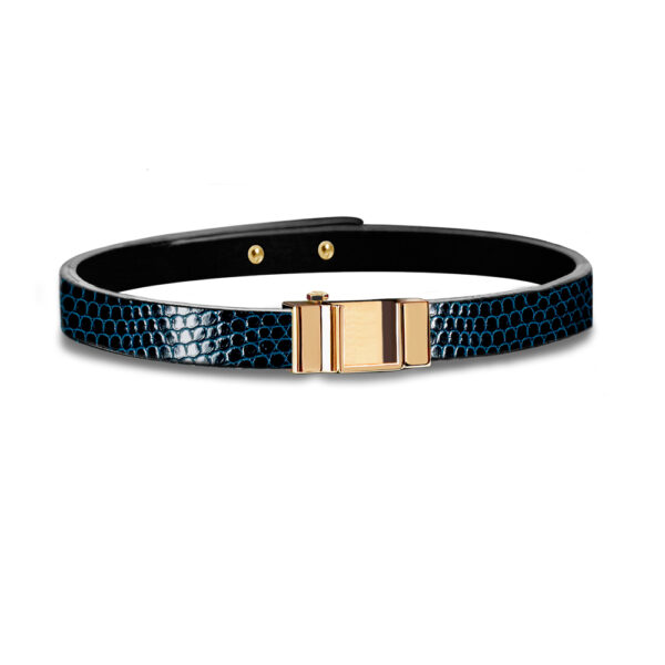 Monture bracelet simple tour lézard bleu nuit