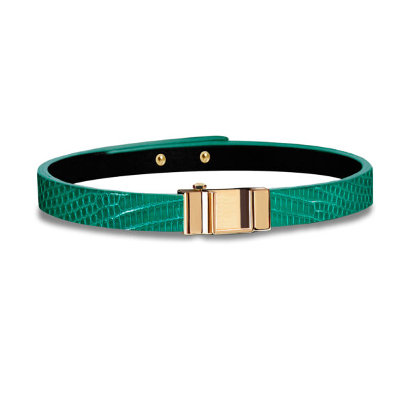 Monture bracelet simple tour lézard vert