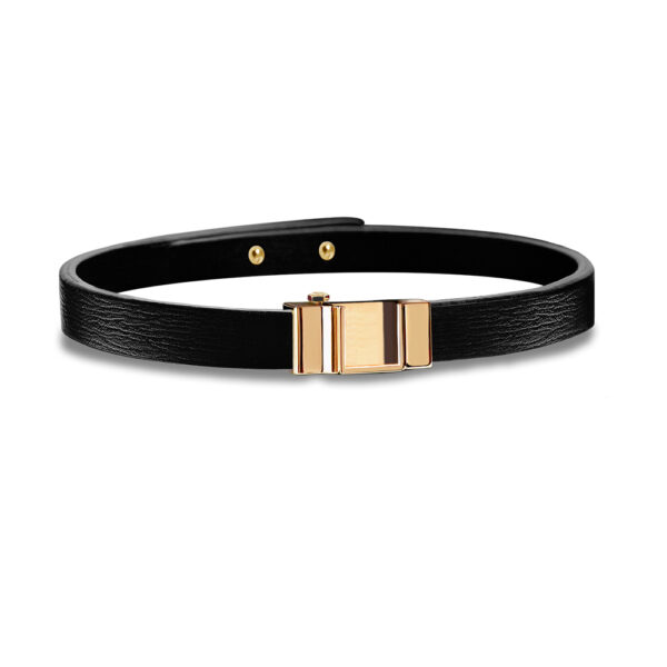Monture bracelet simple tour veau noir