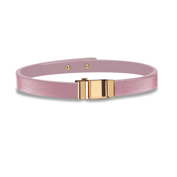 Monture bracelet simple tour veau rose