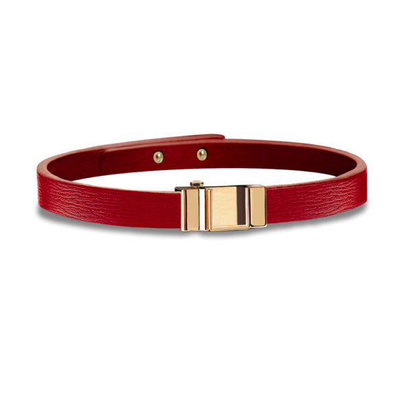 Monture bracelet simple tour veau rouge