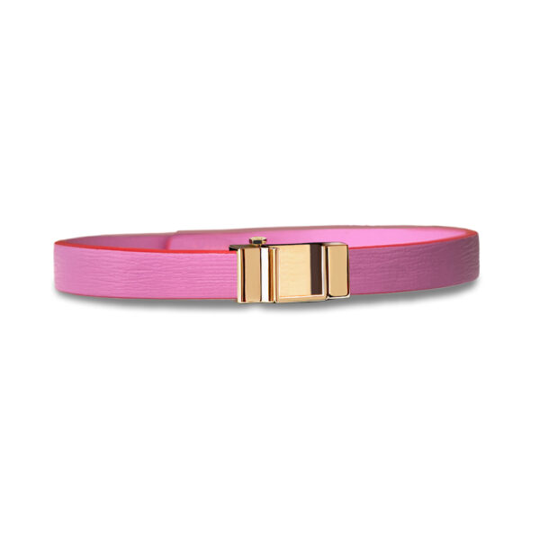 Monture bracelet simple tour veau rose barbie
