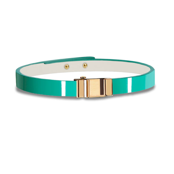 Monture bracelet simple tour veau verni menthe