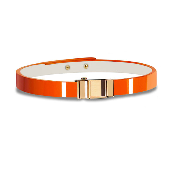 Monture bracelet simple tour veau verni orange