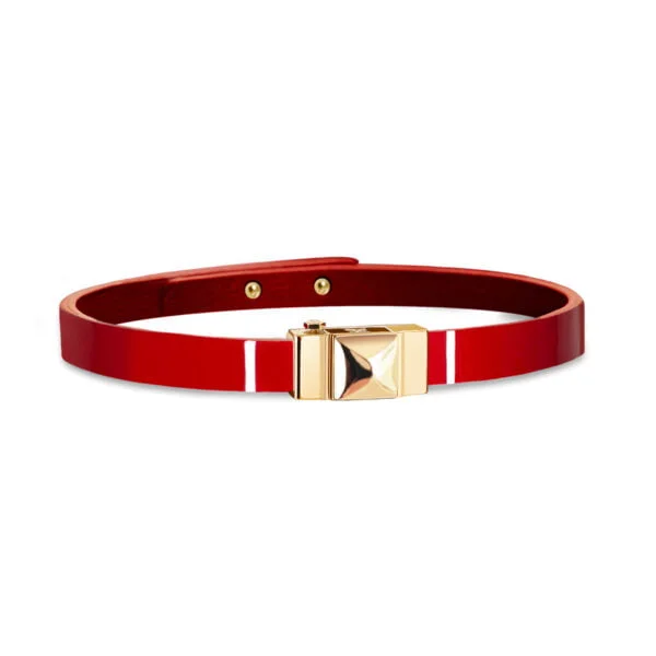 bracelet cuir femme rouge