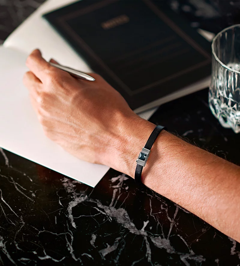 Bracelet homme cuir noir
