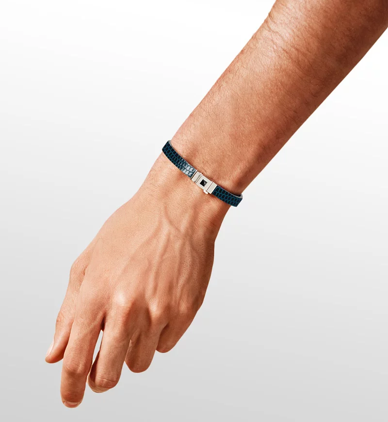 Bracelet cuir rouge double tour