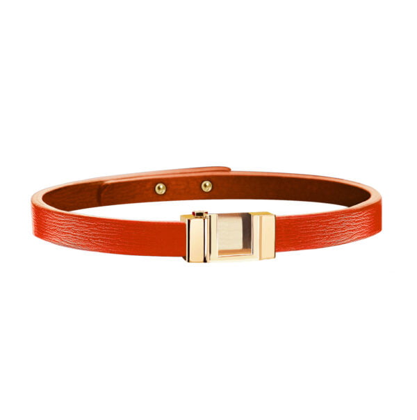 Lanière bracelet cuir orange