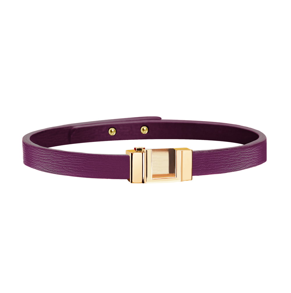Lanière bracelet cuir violet