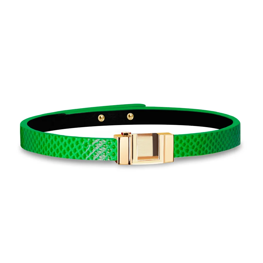 Bracelet interchangeable en serpent d'eau vert électrique