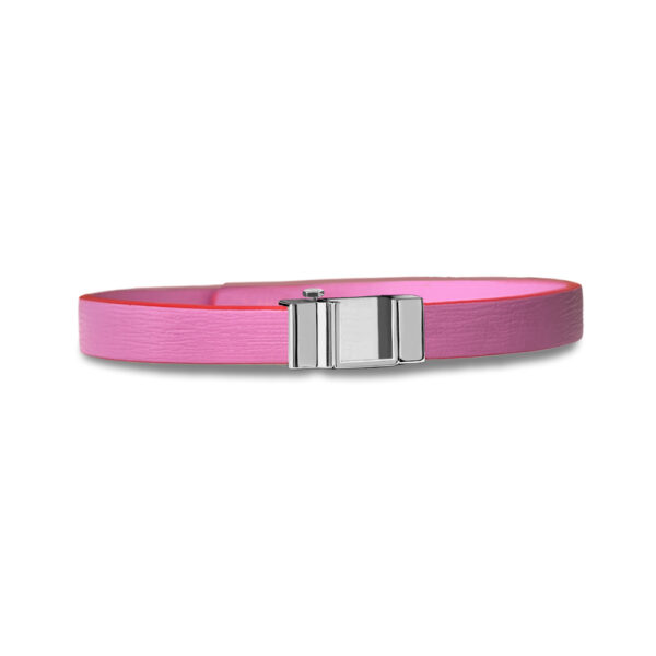 Monture bracelet simple tour palladium veau rose barbie