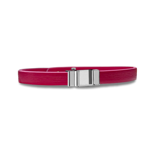 Monture bracelet simple tour veau framboise