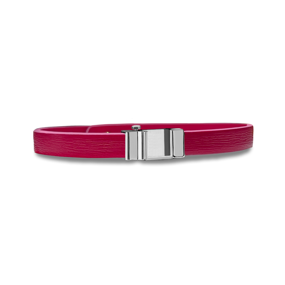 Monture bracelet simple tour veau framboise